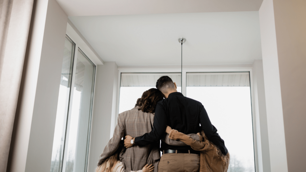 A family hugging each other