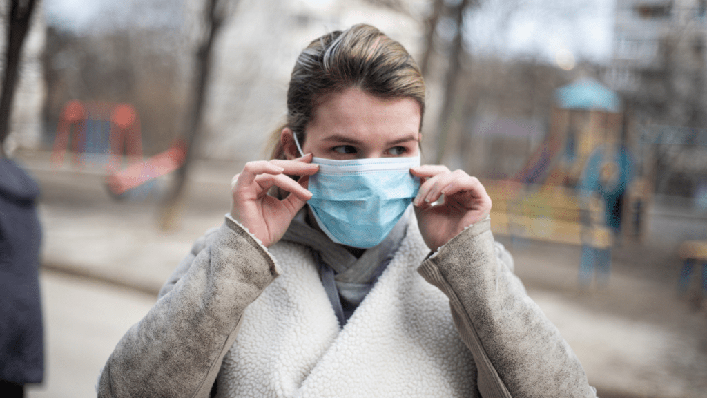 a person wearing a mask