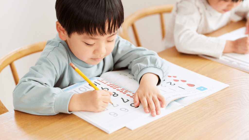 image of a children writing