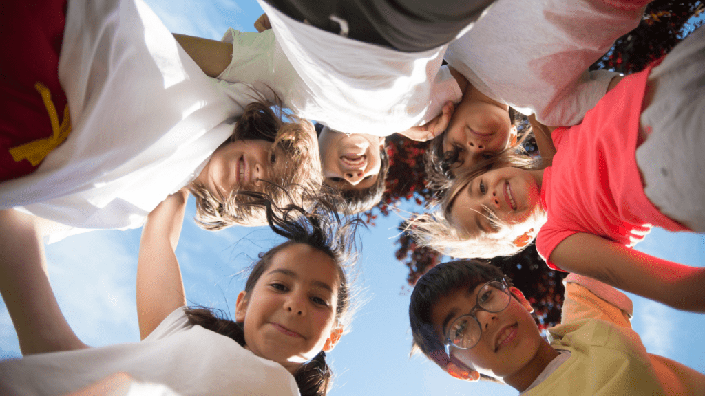 a group of children
