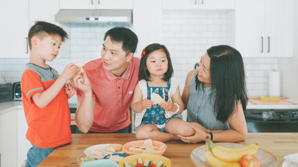 group of people eating fruits