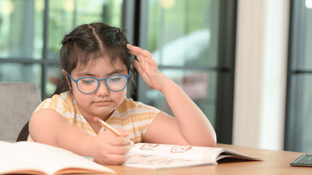 image of a children writing